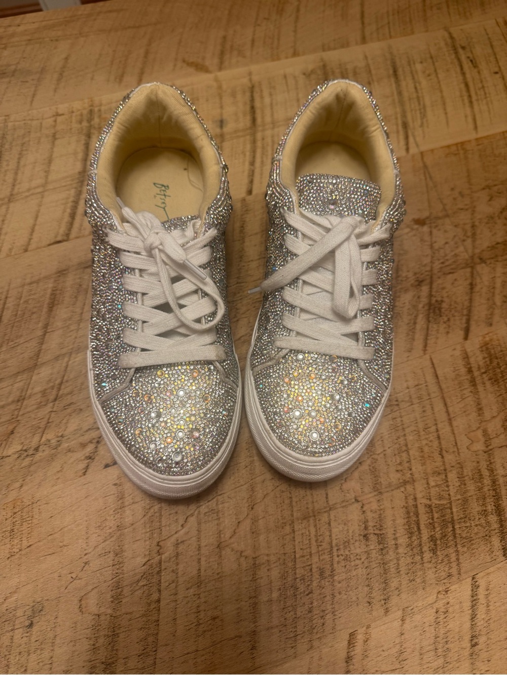 Jeffrey Campbell Silver Crystal Embellished Lace-Up Sneakers